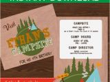 Diy Birthday Invitation Kits Camping Invitation Editable Diy Printable Kit Instant