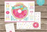 Diy Birthday Invitation Kits Diy Donut Birthday Invitation Kit Invite and Thank You Card