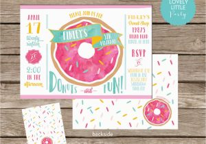 Diy Birthday Invitation Kits Diy Donut Birthday Invitation Kit Invite and Thank You Card