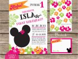 Diy Birthday Invitation Kits Diy Minnie Mouse Luau Invitation Kit Invite and Thank You
