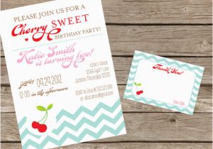 Diy Birthday Invitation Kits Diy Printable Cherry Birthday Invitation Kit Invite and