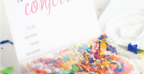 Diy Birthday Invitations Online Free Diy Confetti Invitation with Free Printable