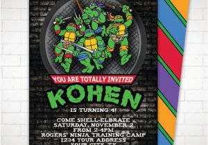 Diy Ninja Turtle Birthday Invitations Diy Teenage Mutant Ninja Turtle Party Invitation