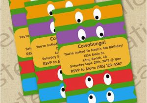 Diy Ninja Turtle Birthday Invitations Ninja Turtles Party Invitations Cimvitation