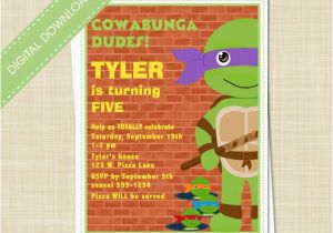 Diy Ninja Turtle Birthday Invitations Ninja Turtles Tmnt Printable Diy Birthday by Eclecticnotecards