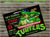 Diy Ninja Turtle Birthday Invitations Teenage Mutant Ninja Turtle Birthday Invitation Diy Custom