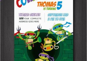 Diy Ninja Turtle Birthday Invitations Tmnt Birthday Invitation Teenage Mutant Ninja Turtles Diy