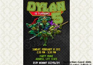 Diy Ninja Turtle Birthday Invitations Tmnt Teenage Mutant Ninja Turtles Birthday Invitations