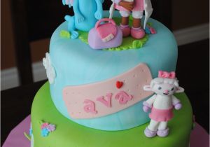 Doc Mcstuffins Birthday Cake Decorations Doc Mcstuffins Two Tier Doc Stuffy Amp Lambie Made From