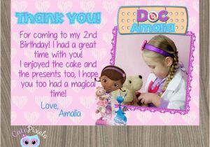 Doc Mcstuffins Birthday Card Doc Mcstuffins Thank You Card Doc Mcstuffins Birthday Doc