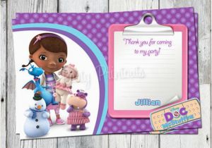 Doc Mcstuffins Birthday Card Doc Mcstuffins Thank You Card Printable Dr Mc Stuffins