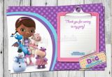 Doc Mcstuffins Birthday Cards Doc Mcstuffins Thank You Card Printable Dr Mc Stuffins