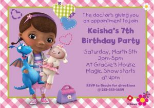 Doc Mcstuffins Birthday Invitations Online Doc Mcstuffins Personalized Invitation Birthday Custom