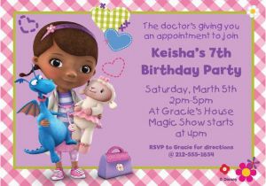 Doc Mcstuffins Personalized Birthday Invitations Doc Mcstuffins Personalized Invitation Birthday Custom