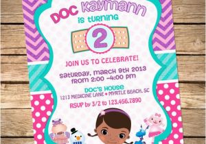 Doc Mcstuffins Printable Birthday Invitations Printable Party Invitation Doc Mcstuffins by