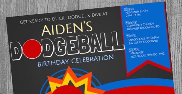 Dodgeball Birthday Party Invitations Dodgeball Birthday Party Invitations Dodgeball theme Boy
