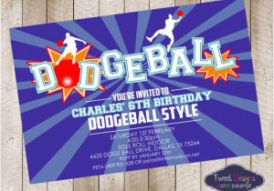 Dodgeball Birthday Party Invitations Dodgeball Printable Birthday Invitation by Tweetpartyboutique