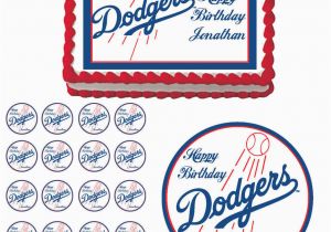 Dodgers Birthday Card Los Angeles Dodgers Edible Cake topper Cupcake Image