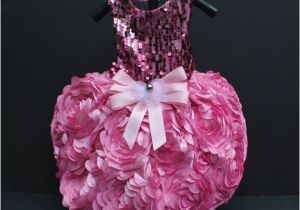 Dog Birthday Dresses All that Glitters Pink Sequin 3d Flower Birthday Party Dog