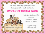 Dog Birthday Invites Dog themed Birthday Party Invitations Drevio Invitations