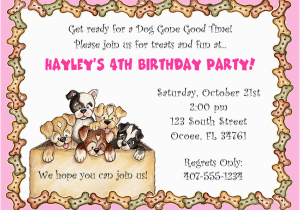 Dog Birthday Invites Dog themed Birthday Party Invitations Drevio Invitations