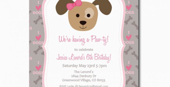 Dog Birthday Party Invitation Templates Puppy Party Invitation with Editable Text Dog Party