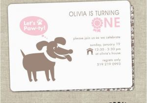 Dog themed Birthday Invitations Funny Puppy themed First Birthday Party Invitations