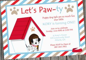 Dog themed Birthday Invitations Puppy Dog Birthday Party Invitation Printable Puppy themed