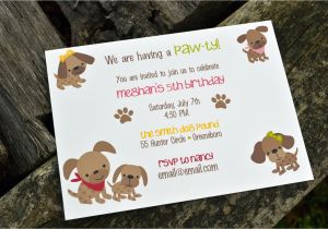 Dog themed Birthday Party Invitations Kids Puppy Dog Party Invitations Kids Birthday Party