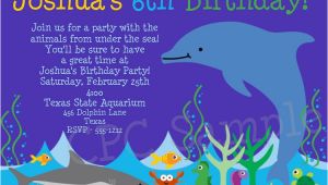 Dolphin Birthday Invitations Dolphin Aquarium Birthday Invitations