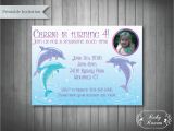 Dolphin Birthday Invitations Dolphin Invitation Pool Birthday Party Invitation Swim Party