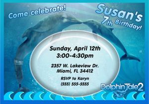 Dolphin Birthday Invitations Dolphin Tale 2 2014 Birthday Invitations Kustom Kreations