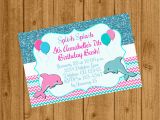 Dolphin Birthday Invitations Dolphin Under the Sea Birthday Invitation Under the Sea Party