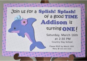 Dolphin Birthday Invitations Girl Dolphin Birthday Dolphin Baby Shower Ocean Birthday
