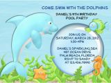 Dolphin Birthday Invitations Items Similar to Dolphin Fish Under the Sea Pool Party