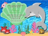 Dolphin Birthday Invitations Printable Dolphin Birthday Invitation Printable Under the Sea Photo