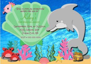 Dolphin Birthday Invitations Printable Dolphin Birthday Invitation Printable Under the Sea Photo