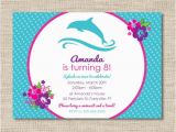 Dolphin Birthday Invitations Printable Personalized Dolphin Birthday Party Invitations Diy Printable