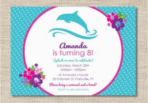 Dolphin Birthday Invitations Printable Personalized Dolphin Birthday Party Invitations Diy Printable