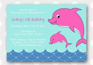Dolphin Birthday Invitations Printable Printable Dolphin Birthday Party Invitation Dolphin