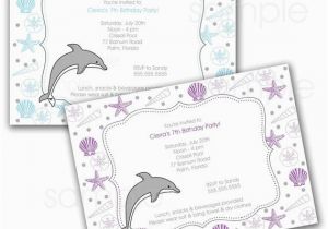 Dolphin Invitations Birthday Items Similar to Dolphin Birthday Party Invitation Beach