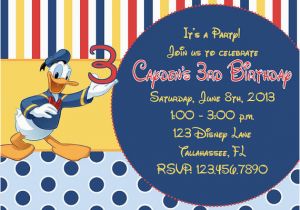 Donald Duck Birthday Card Donald Duck Birthday Party Invitation Ideas Bagvania