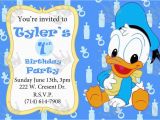 Donald Duck Birthday Card Donald Duck Invitation 1st Birthday Invitation Kid 39 S