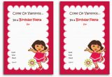 Dora Birthday Cards Free Printable Dora Birthday Invitations Birthday Printable
