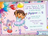 Dora Birthday Cards Free Printable Dora the Explorer Birthday Invitation Dora Ballerina