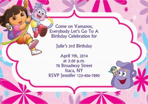 Dora Birthday Cards Free Printable Girls Dora the Explorer Printable Birthday Party Invitation