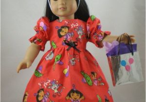 Dora Birthday Dresses Dora the Explorer Birthday Dress American Girl Doll Dress