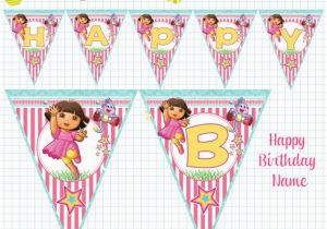 Dora Happy Birthday Banner Dora Birthday Banner Dora Birthday Party Printable by