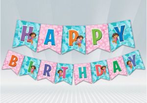 Dora Happy Birthday Banner Dora Birthday Banner