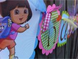 Dora Happy Birthday Banner Dora Happy Birthday Banner In Pink Light Blue by